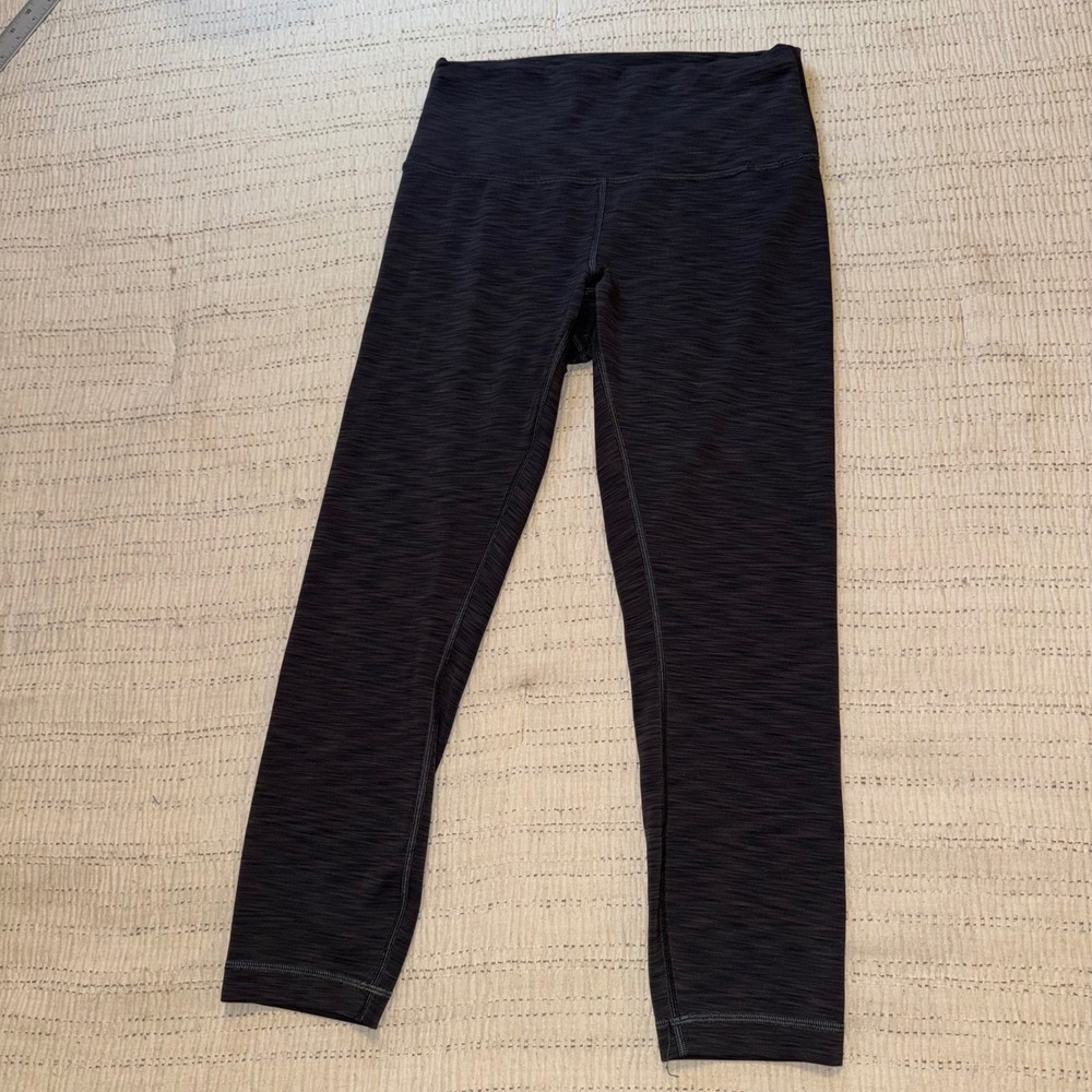 Lululemon Wunder Under High-Rise Crop Leggings Space Dye Black Grey Size 8